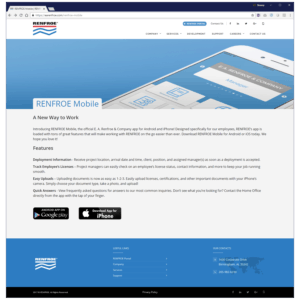 RENFROE Mobile App Corporate Site Page