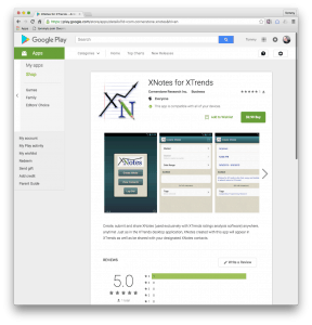 XNotes in the Google Play Store